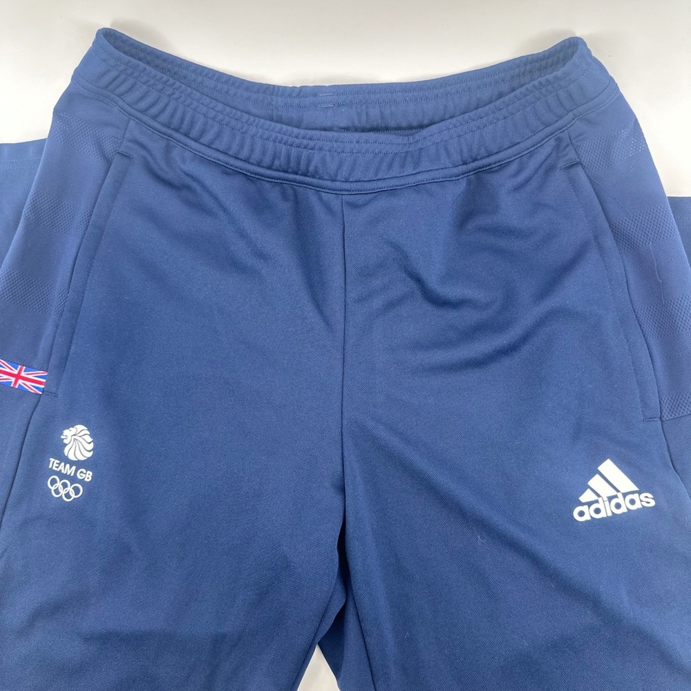 Team GB Adidas Track Pants Mens 32 Navy Great Britain Olympic Joggers Aeroready